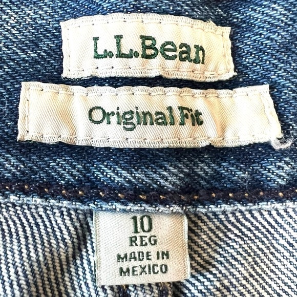 L.L. Bean Signature Original Fit Hi Rise Straight Leg 100% Cotton Jeans Women 10 - Picture 13 of 16